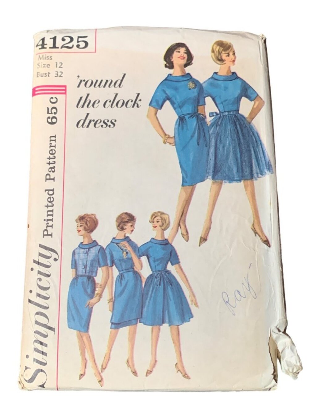 Simplicity 4125 Shirt Skirt Dress Pattern Size 12 Misses 1960s Uncut